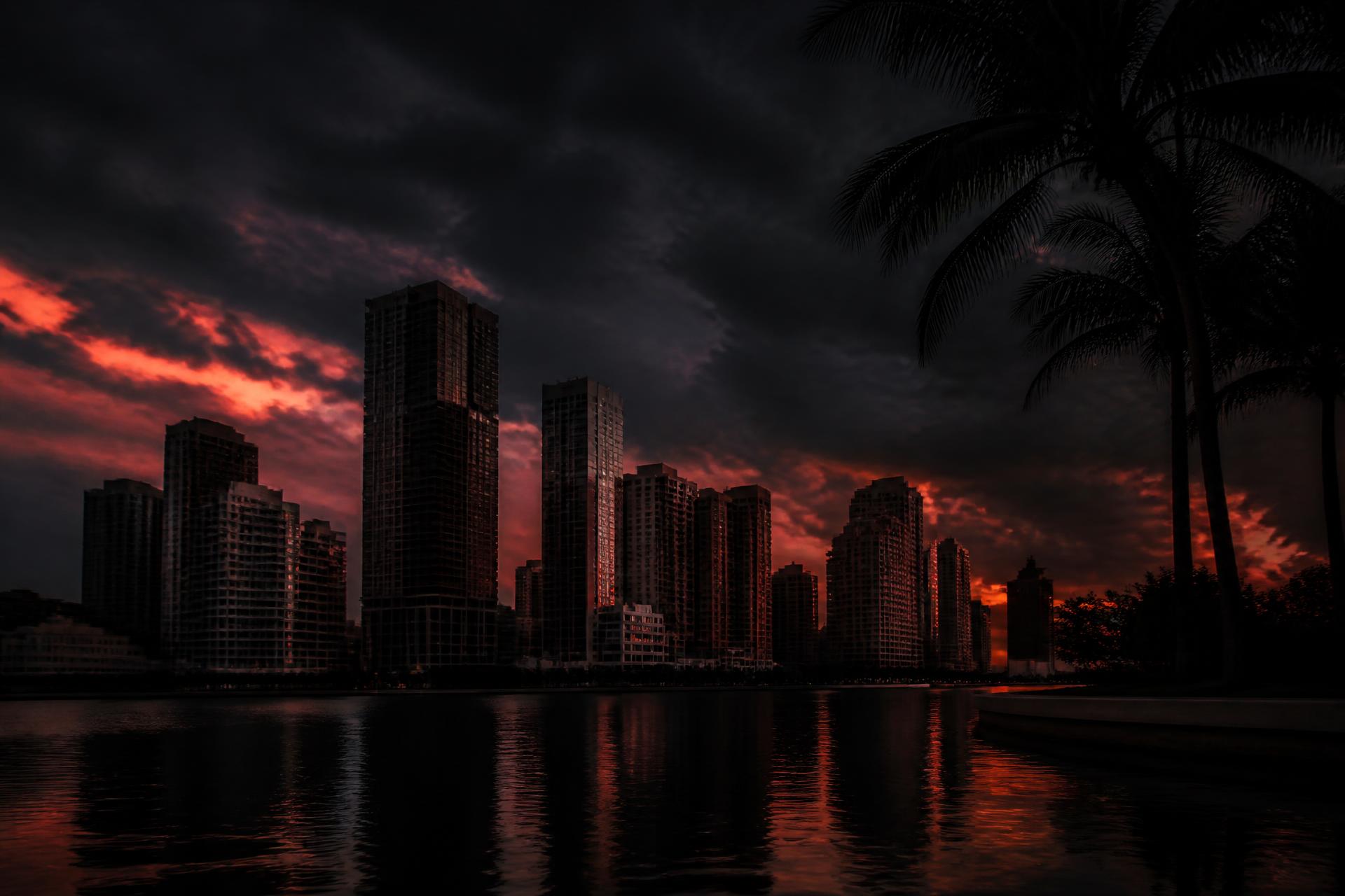 Miami skyline at dusk